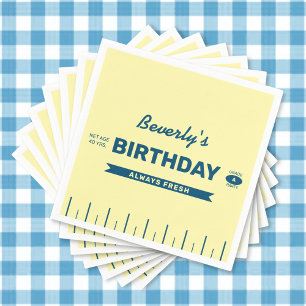 Retro Butter Stick Personalised Birthday Party Napkin