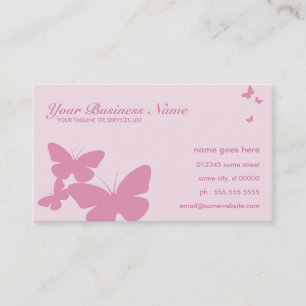 retro butterflies business card