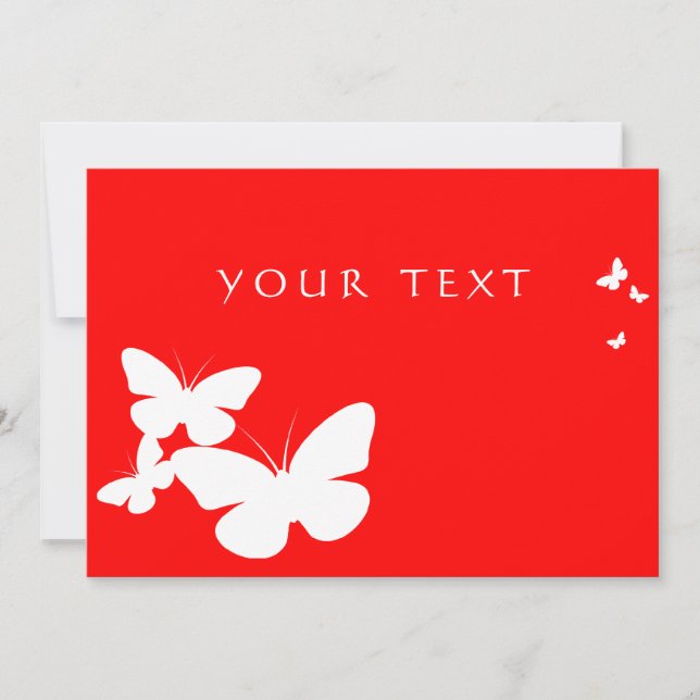 retro butterflies invitation (Front)