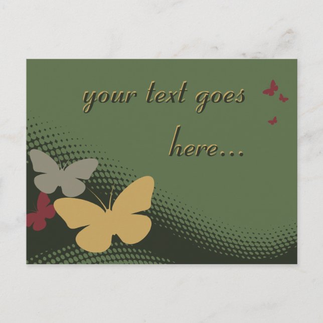 retro butterflies postcard (Front)