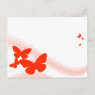 retro butterflies postcard