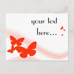 retro butterflies postcard