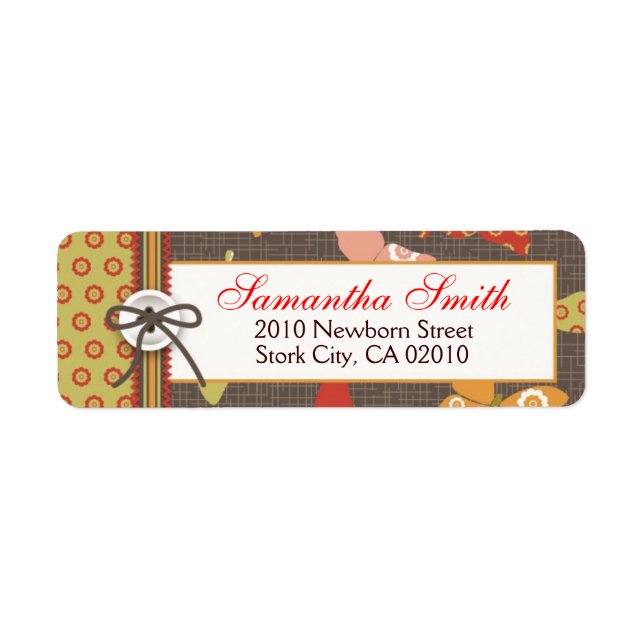 Retro Butterflies Return Label (Front)