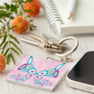 Retro Butterfly Abstract Pop Art  Key Ring