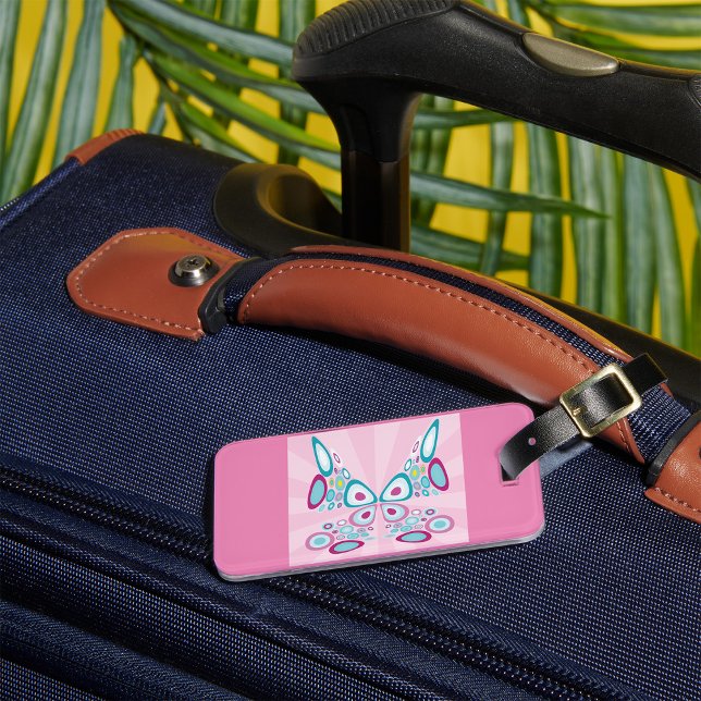 Retro Butterfly Abstract Pop Art  Luggage Tag (Creator Uploaded)