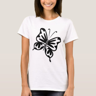 Retro Butterfly - Black T-Shirt