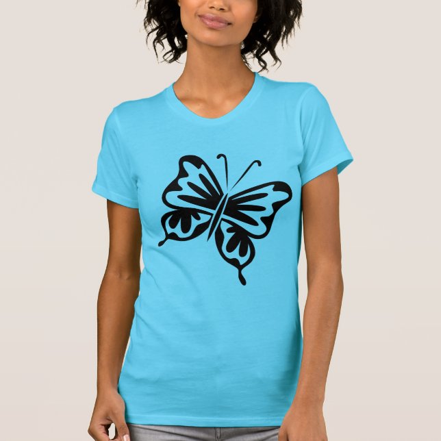 Retro Butterfly - Black T-Shirt (Front)