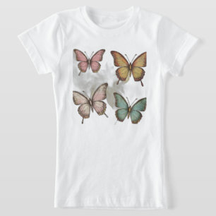 Retro Butterfly Bliss: Vintage-Inspired T-Shirt