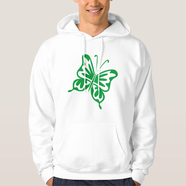 Retro Butterfly - Grass Green Hoodie (Front)