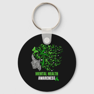 Retro Butterfly Mental Health S Awareness Women Gi Key Ring