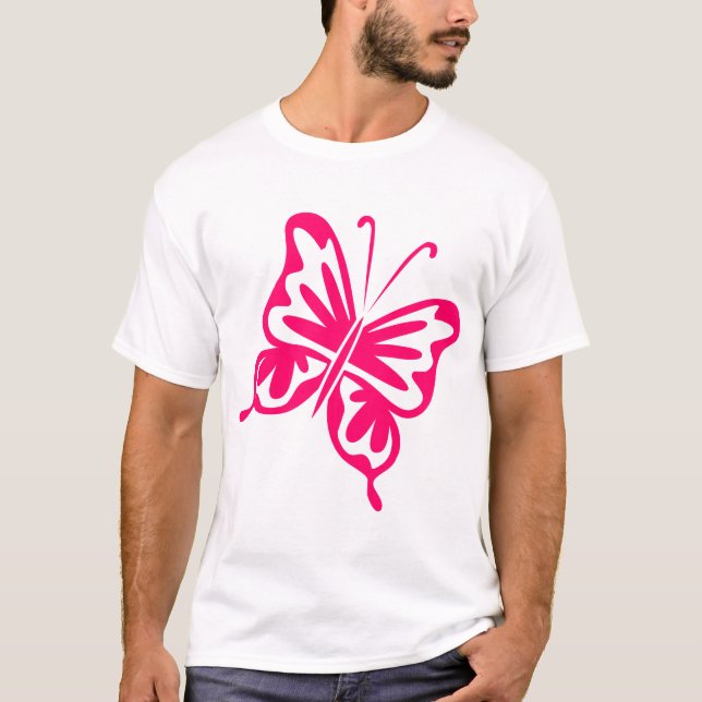 Retro Butterfly - Neon Red T-Shirt (Front)