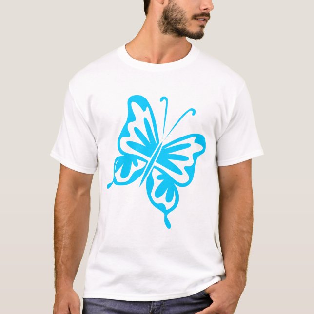 Retro Butterfly - Sky Blue T-Shirt (Front)