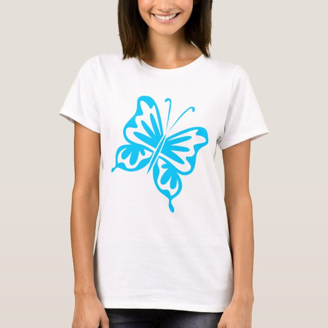 Retro Butterfly - Sky Blue T-Shirt (Front)