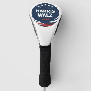 Retro Button Election for Democrats Harris Waltz  Golf Head Cover