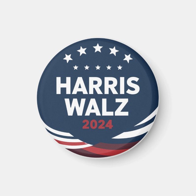 Retro Button Election for Democrats Harris Waltz  Magnet (Front)