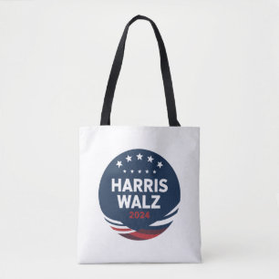 Retro Button Election for Democrats Harris Waltz  Tote Bag