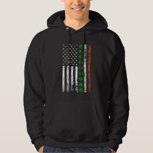 Retro C American Flag Ireland Flag St Patrick's Da Hoodie