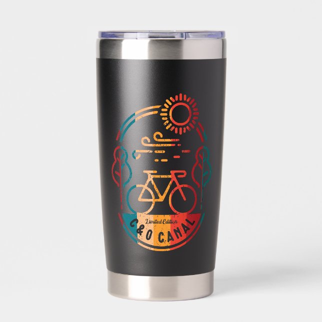 Retro C and O Canal Bike Trail. Insulated Tumbler (Front)