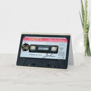 Retro C Audiotape 50th birthday recto-verso Name C Card