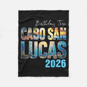 Retro Cabo San Lucas 2026 Birthday Trip Family Fleece Blanket