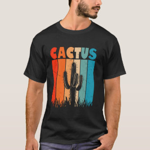 Retro Cactus Silhouette Succulent Plant Lover Gard T-Shirt