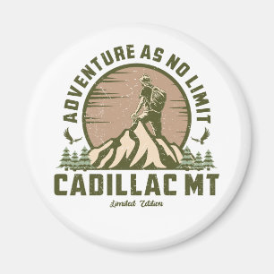 Retro Cadillac Mountain Hike Sunset Magnet