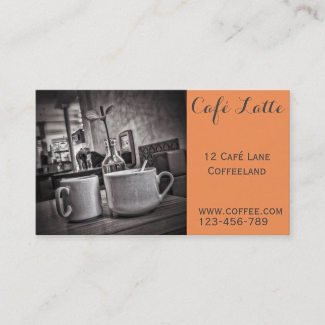 Retro cafe coffee shop vintage stylish business card (Front)