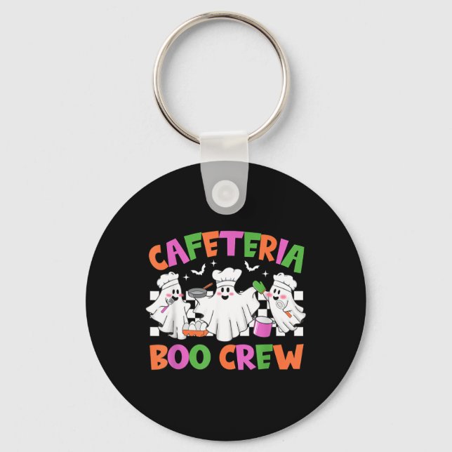 Retro Cafeteria Boo Crew Cafeteria Worker Key Ring (Front)