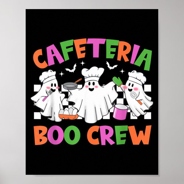 Retro Cafeteria Boo Crew Cafeteria Worker Poster (Front)