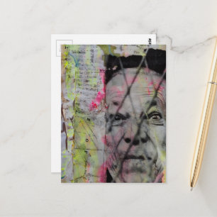 retro caged man junk journal Mixed Media Collage Postcard