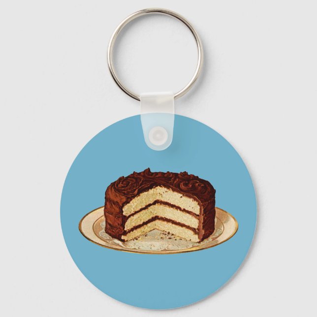Retro Cake Key Ring (Front)