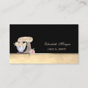 Retro Cake Mixer Bokeh Sweets Bakery Business Card