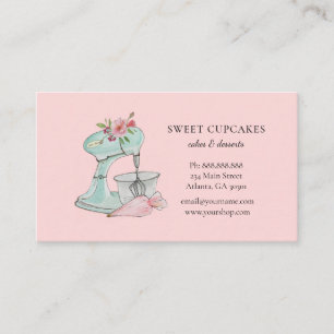 Retro Cake mixer pink bakery  Business Card