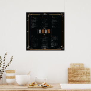 Retro Calendar 2025 Poster