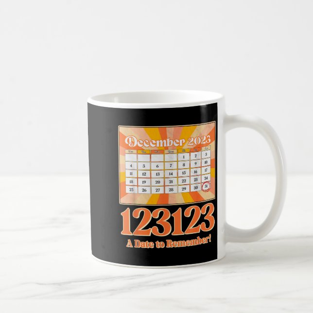 Retro Calendar_ Remember New Year's Eve 2023-24  Coffee Mug (Right)