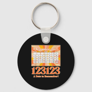 Retro Calendar_ Remember New Year's Eve 2023-24 Key Ring