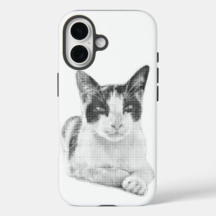 Retro Calico Halftone iPhone 16 Case