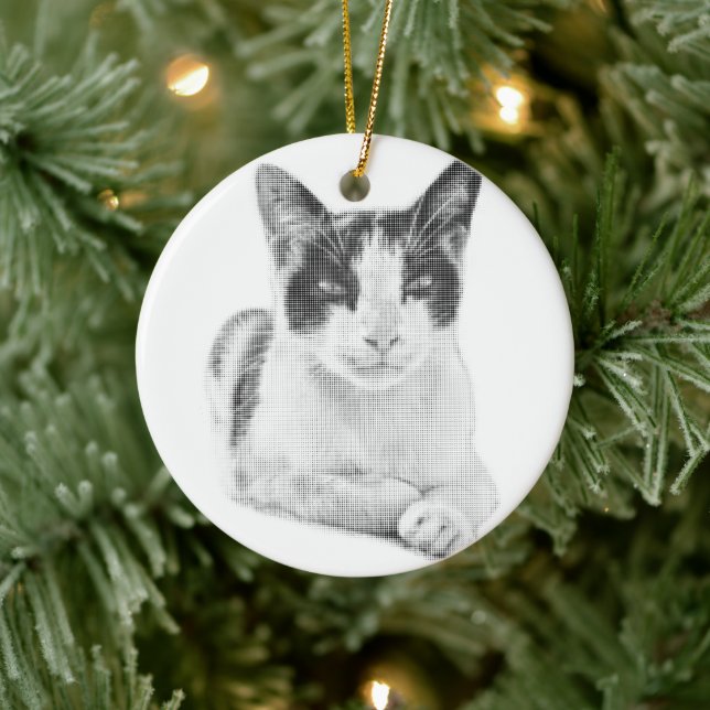 Retro Calico Halftone Ceramic Tree Decoration (Tree)