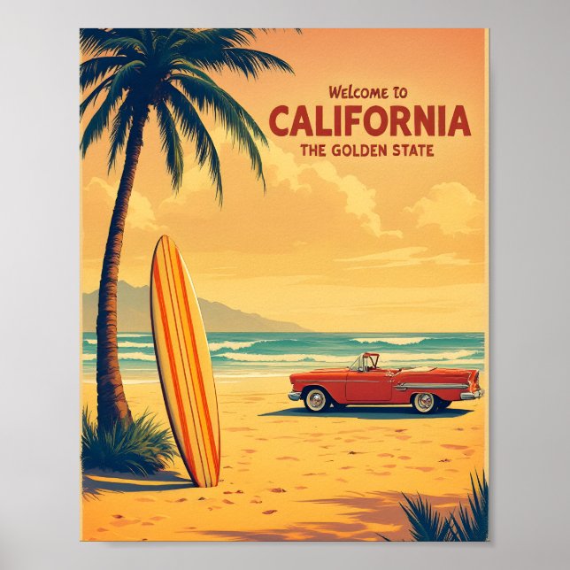 Retro California Beach Poster (Front)