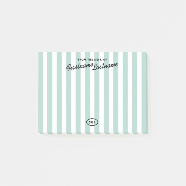 Retro California Hotel Striped Memo Post-it Notes (Front)