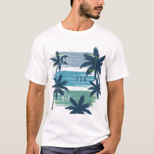 Retro California Palm Tree– Beach Sunset Aesthetic T-Shirt