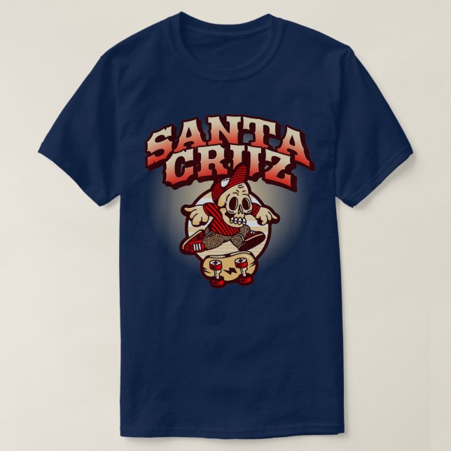 Retro California Skateboarder Santa Cruz  T-Shirt (Design Front)