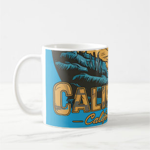 Retro California Sunset Beach Scene Coffee Mug