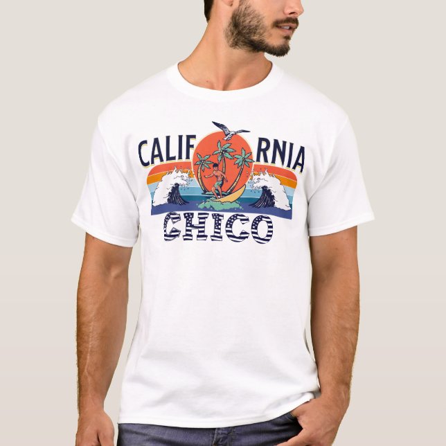 Retro California Surf Vintage Beach Chico  T-Shirt (Front)