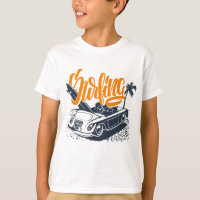 Retro California Surfing Beach Car Graphic T-Shirt