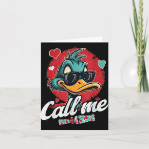 Retro Call Me Valentines Duck Hunting Lover Women  Card
