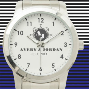 Retro calligraphic monogram Luxury Vintage  Watch