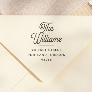 Retro Calligraphy Family Name Return Address Self-inking Stamp