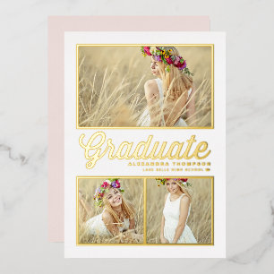 Retro Calligraphy Photo Collage Graduation