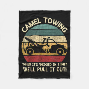 Retro Camel Towing Humour Saying Funny Halloween Fleece Blanket